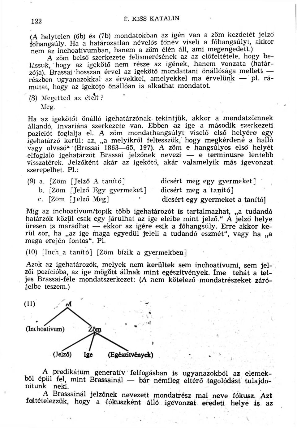 ) A zöm belső szerkezete felismerésének az az előfeltétele, hogy belássuk, hogy az igekötő nem része az igének, hanem vonzata (határzója).
