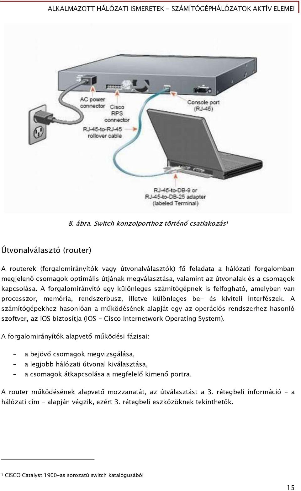 meőválasztása, valamint az útvonalak és a csomaőok kapcsolása.