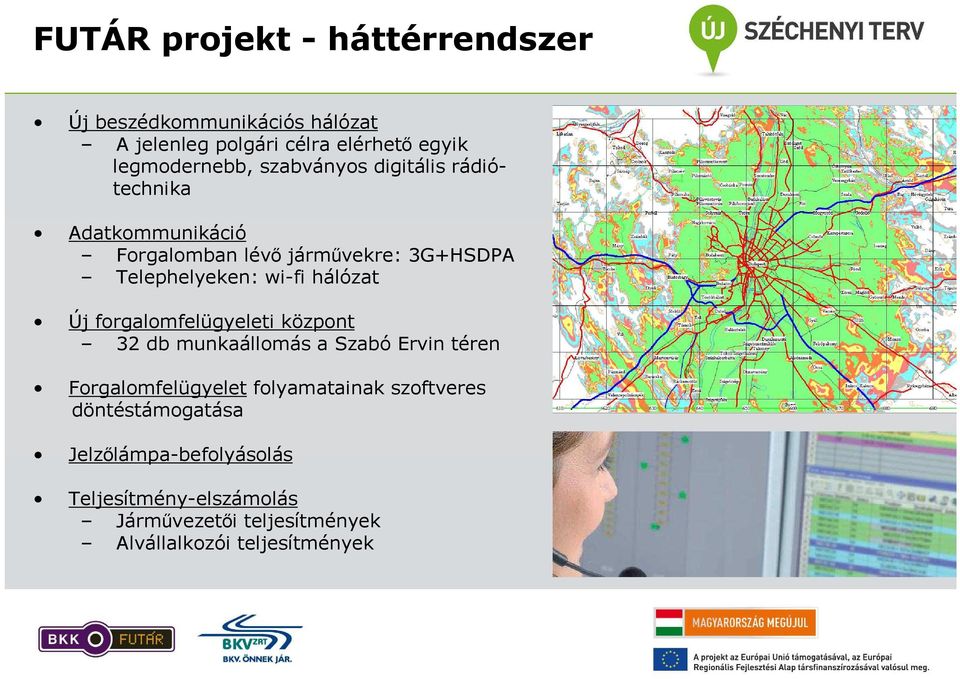 hálózat Új forgalomfelügyeleti központ 32 db munkaállomás a Szabó Ervin téren Forgalomfelügyelet folyamatainak