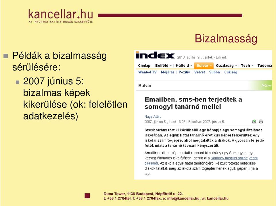 június 5: bizalmas képek