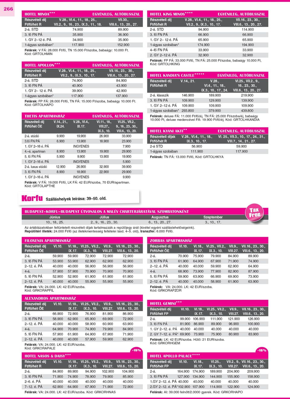 4., 11., 18., 25., VII.16., 23., 30., Ft/fô/hét R VII.2., 9., IX.3., 10., 17. VIII.6., 13., 20., 27. 2-á. STD 74.900 84.900 3. fô FN PÁ 40.900 43.900 1. GY 2 12 é. PÁ 39.900 42.