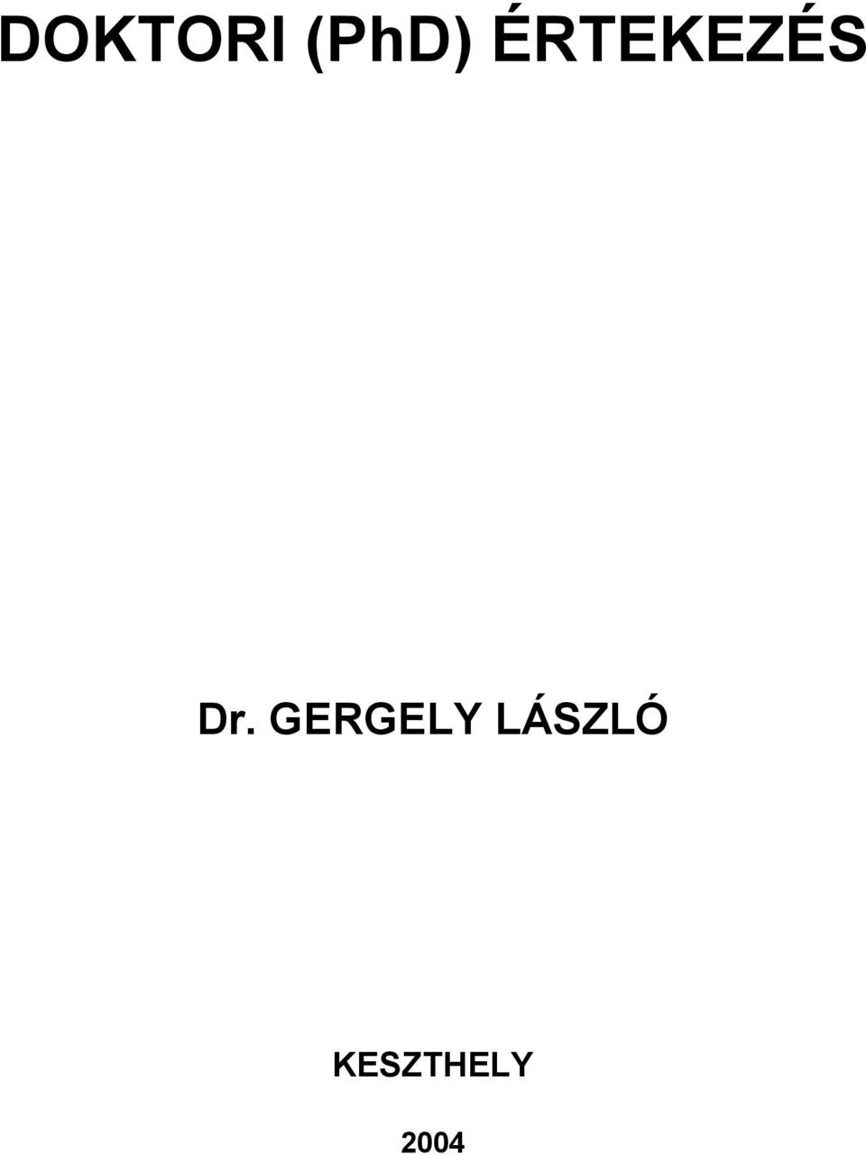 GERGELY LÁSZLÓ