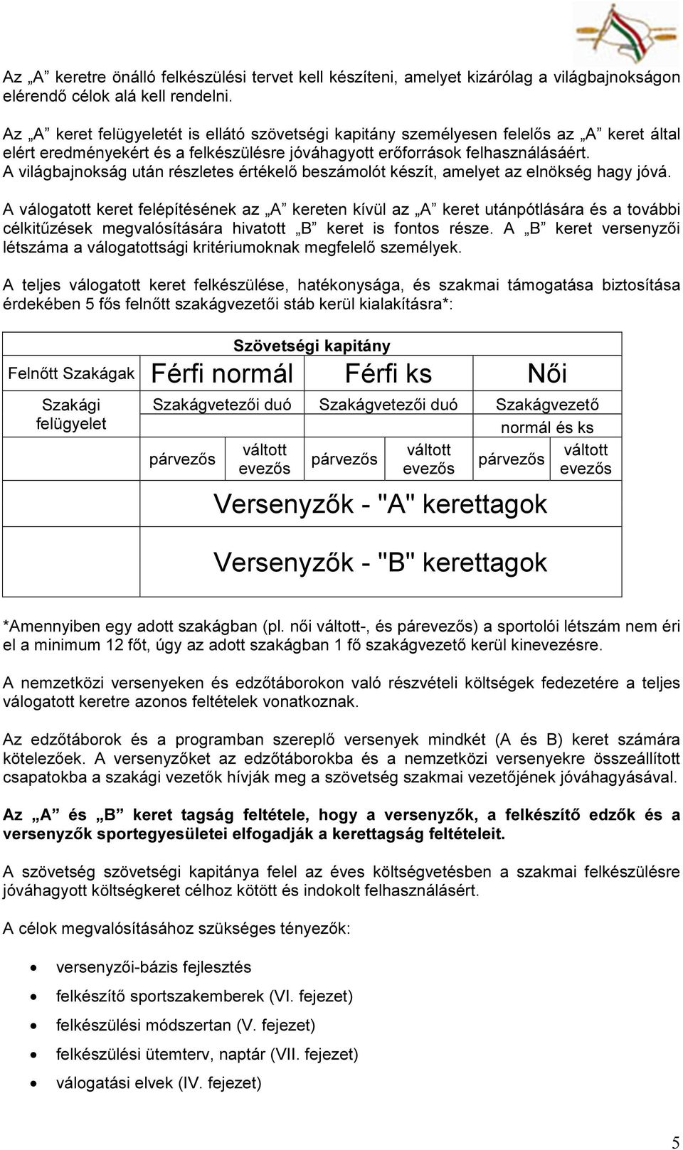 A világbajnokság után részletes értékelő beszámolót készít, amelyet az elnökség hagy jóvá.