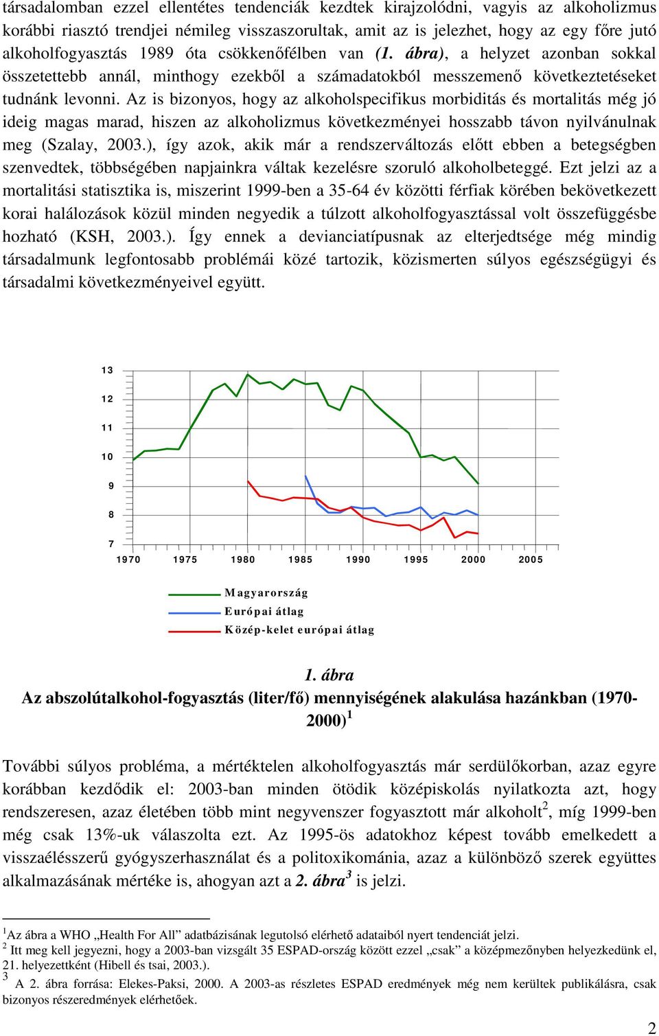 Az is bizonyos, hogy az alkoholspecifikus morbiditás és mortalitás még jó ideig magas marad, hiszen az alkoholizmus következményei hosszabb távon nyilvánulnak meg (Szalay, 2003.