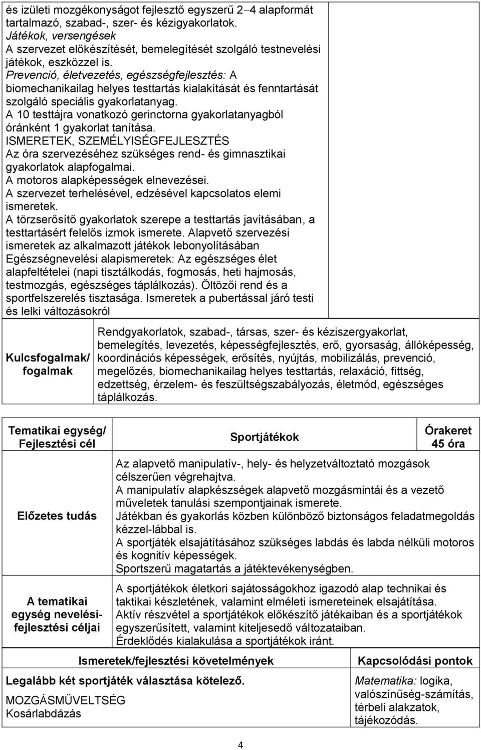 A 10 testtájra vonatkozó gerinctorna gyakorlatanyagból óránként 1 gyakorlat tanítása. ISMERETEK, SZEMÉLYISÉGFEJLESZTÉS Az óra szervezéséhez szükséges rend- és gimnasztikai gyakorlatok alapfogalmai.