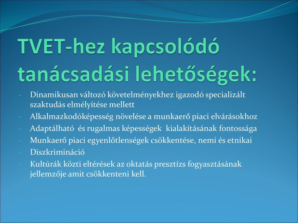 kialakításának fontossága - Munkaerő piaci egyenlőtlenségek csökkentése, nemi és etnikai -