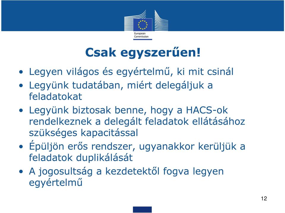 feladatokat Legyünk biztosak benne, hogy a HACS-ok rendelkeznek a delegált feladatok