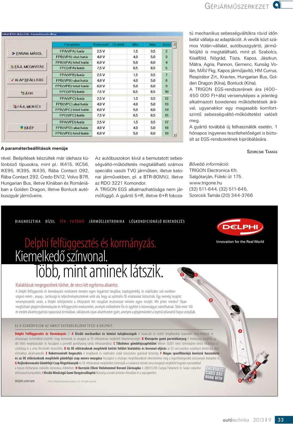 Az autóbuszokon kívül a bemutatott sebességváltó-működtetés megtalálható számos speciális vasúti TVG járműben, illetve katonai járművekben, pl. a BTR-80MVJ, illetve az RDO 3221 Komondor.