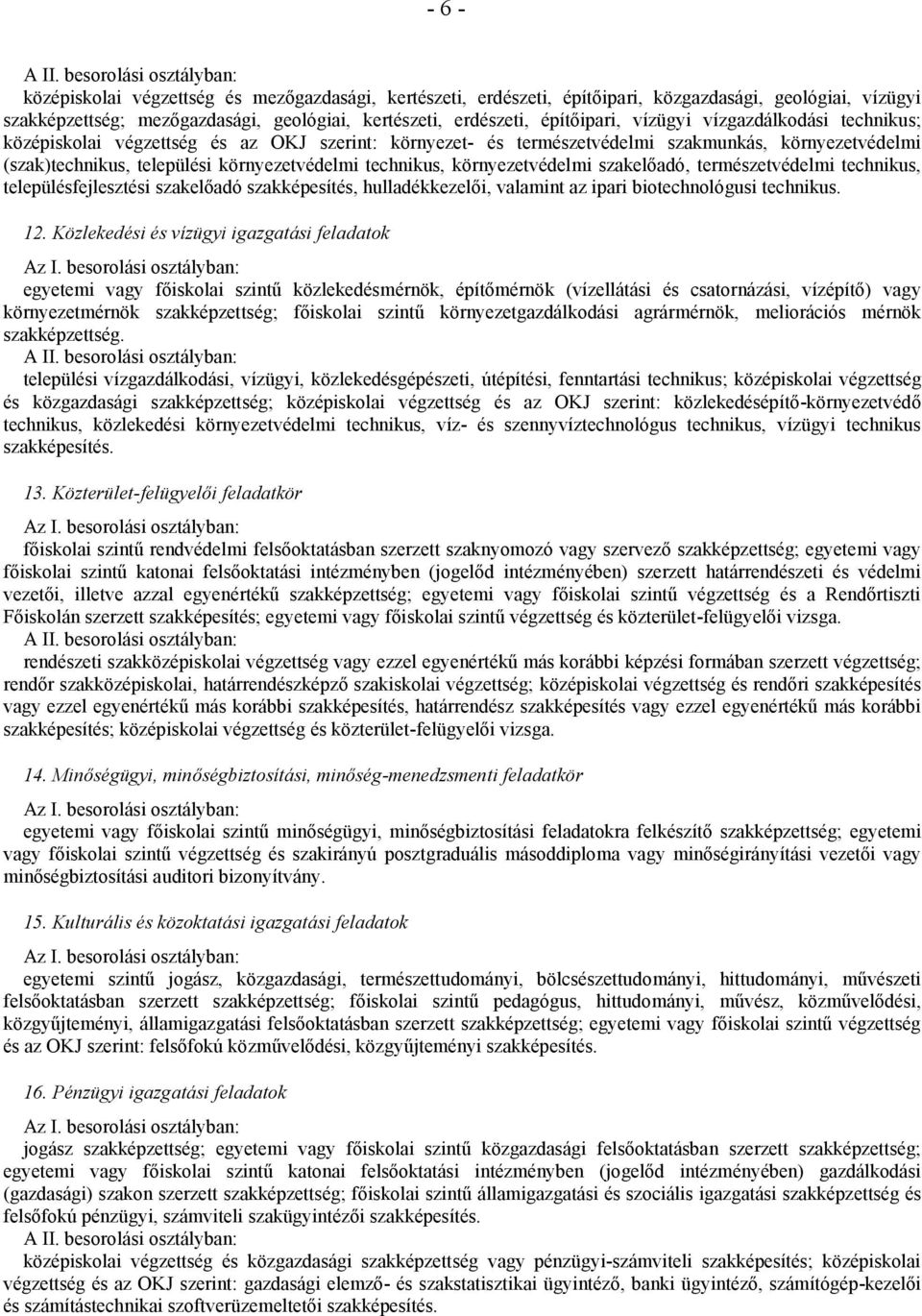 környezetvédelmi szakelőadó, természetvédelmi technikus, településfejlesztési szakelőadó szakképesítés, hulladékkezelői, valamint az ipari biotechnológusi technikus. 12.