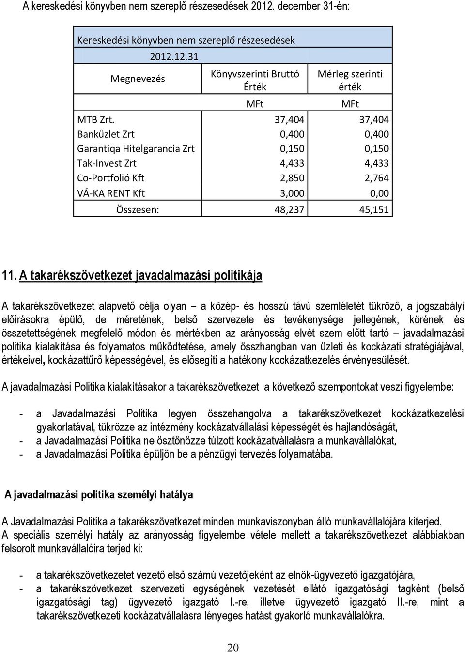 A takarékszövetkezet javadalmazási politikája A takarékszövetkezet alapvetı célja olyan a közép- és hosszú távú szemléletét tükrözı, a jogszabályi elıírásokra épülı, de méretének, belsı szervezete és