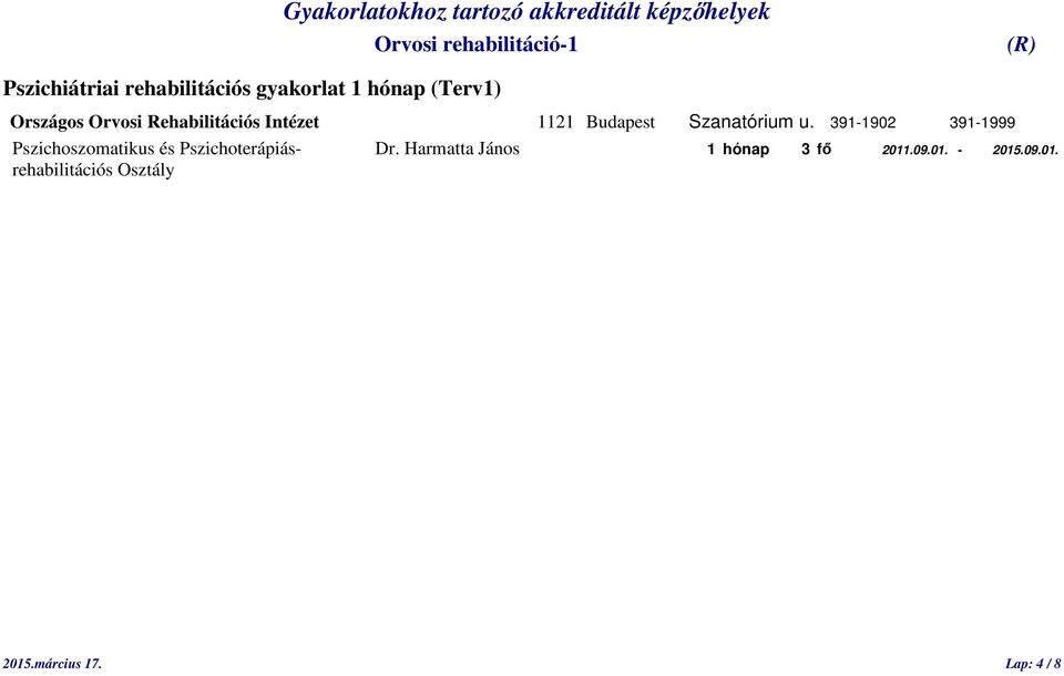 Harmatta János 1 hónap 3 fő 2011