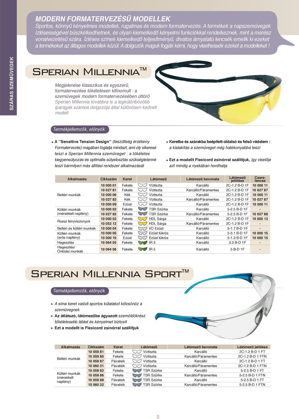 Ízléses színek kiemelkedő teljesítményű, divatos árnyalatú lencsék emelik ki ezeket a termékeket az átlagos modellek közül. A dolgozók maguk fogják kérni, hogy viselhessék ezeket a modelleket!