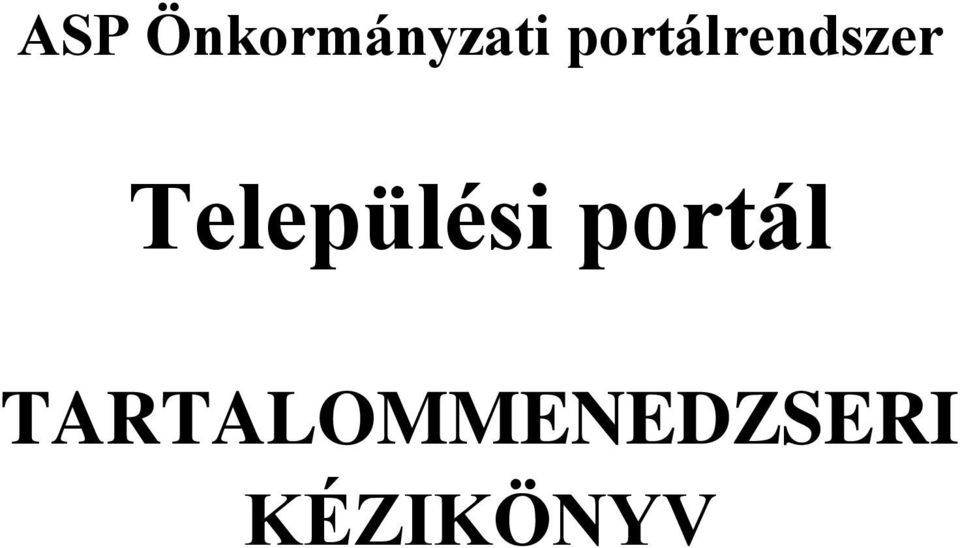 Települési portál