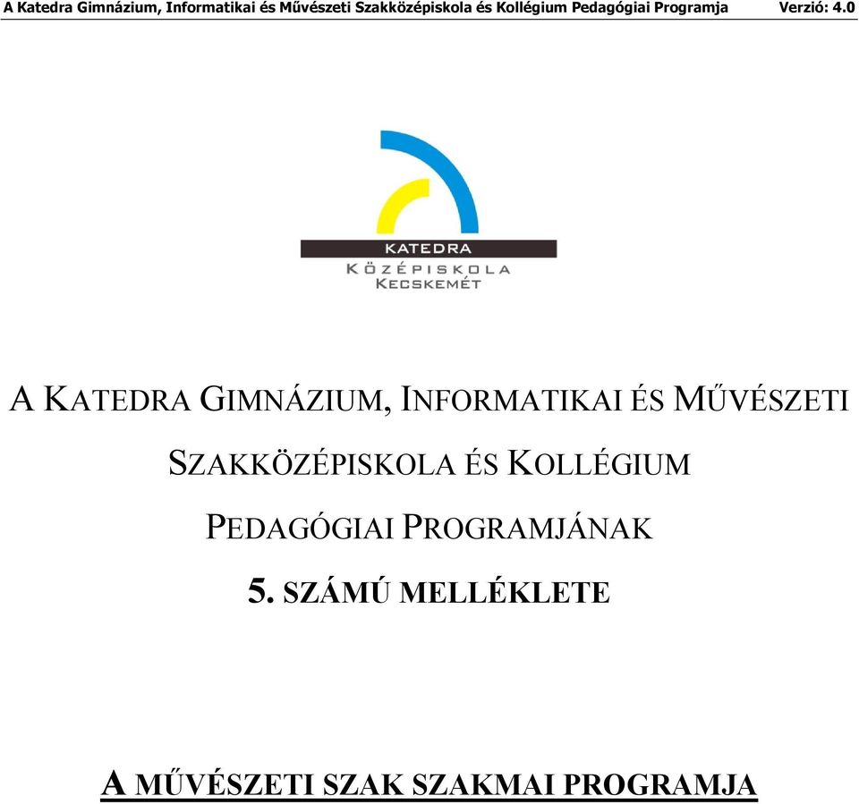 PEDAGÓGIAI PROGRAMJÁNAK 5.