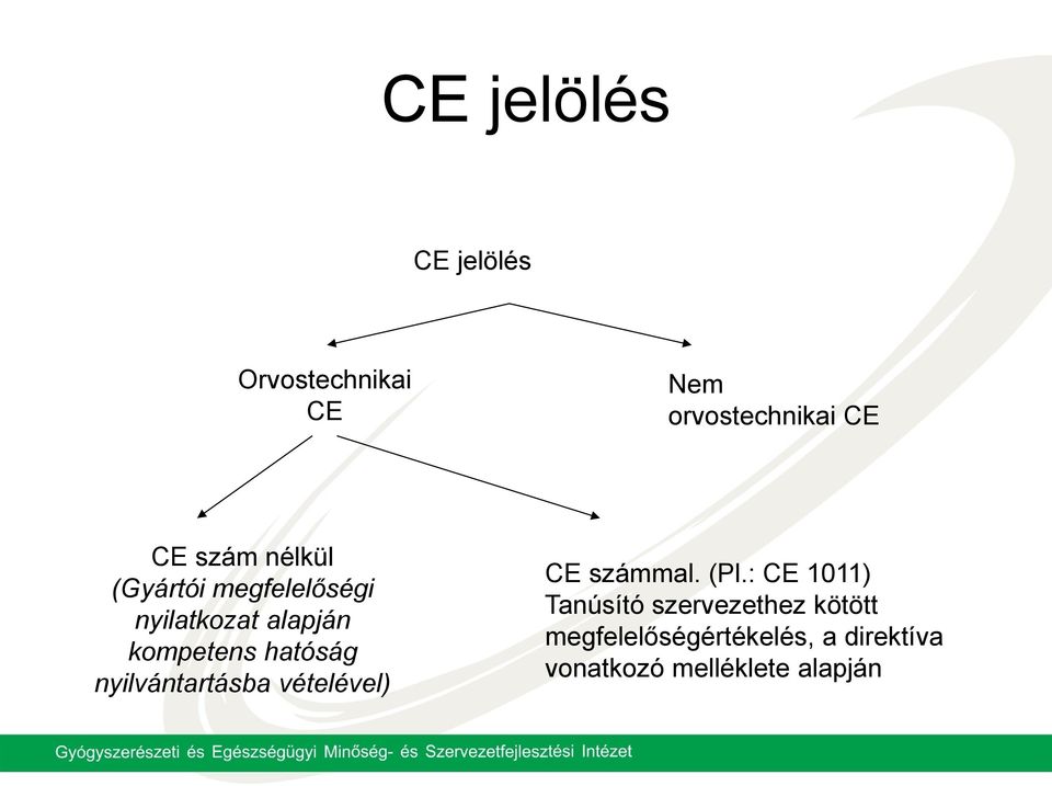 nyilvántartásba vételével) CE számmal. (Pl.