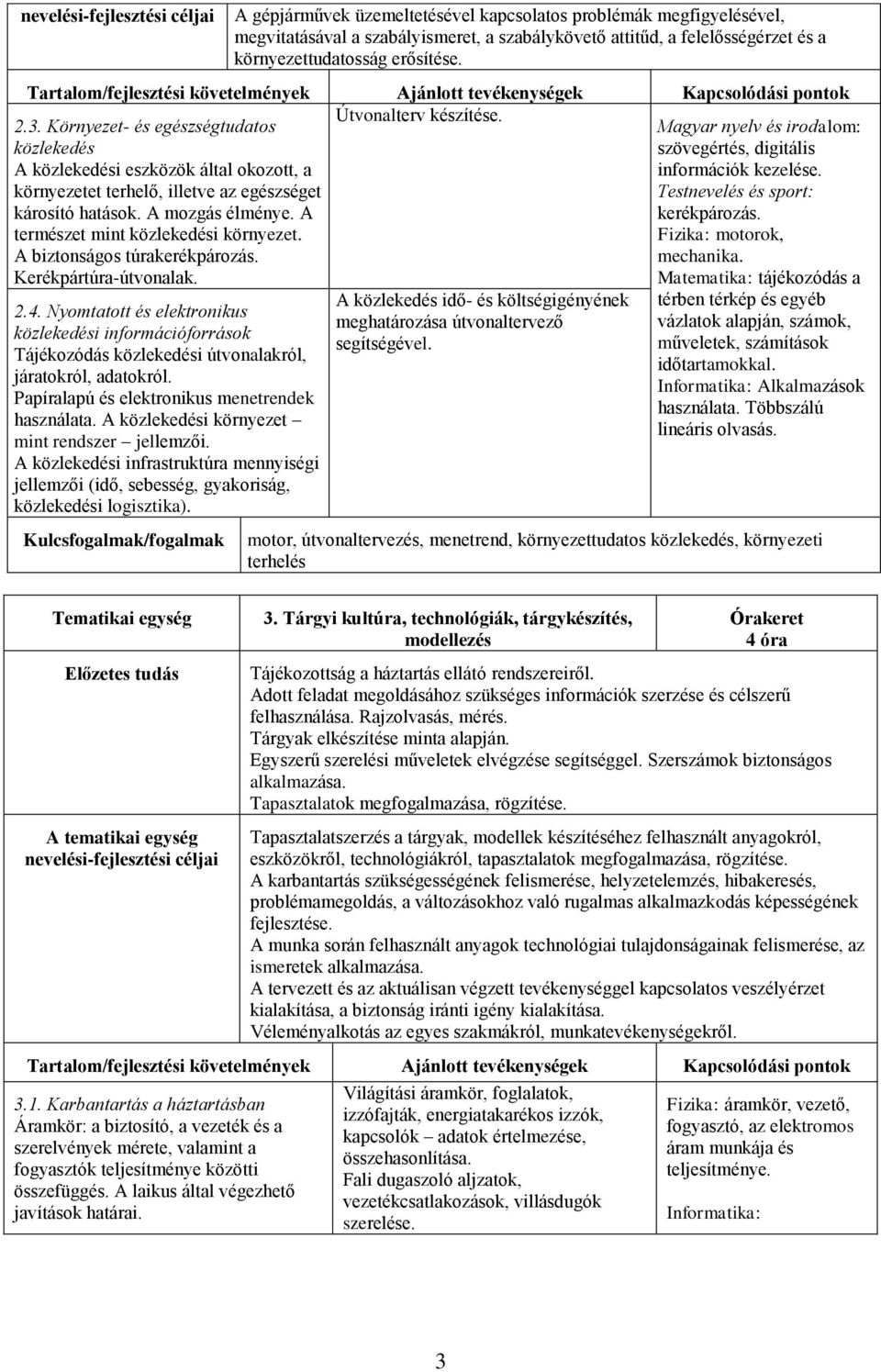 A természet mint közlekedési környezet. A biztonságos túrakerékpározás. Kerékpártúra-útvonalak. Útvonalterv készítése. 2.4.