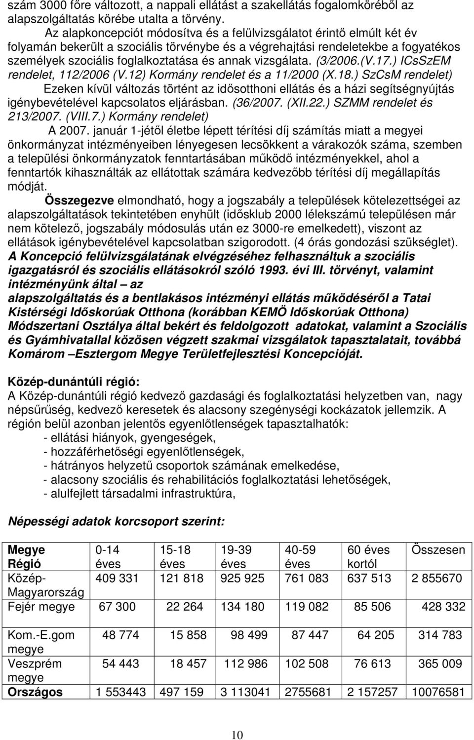 vizsgálata. (3/2006.(V.17.) ICsSzEM rendelet, 112/2006 (V.12) Kormány rendelet és a 11/2000 (X.18.