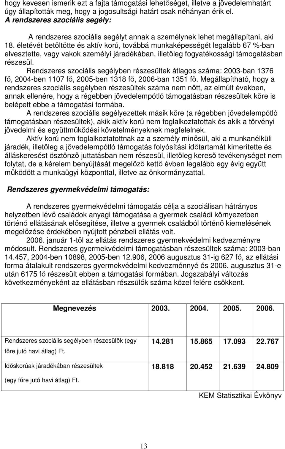 életévét betöltötte és aktív korú, továbbá munkaképességét legalább 67 %-ban elvesztette, vagy vakok személyi járadékában, illetıleg fogyatékossági támogatásban részesül.