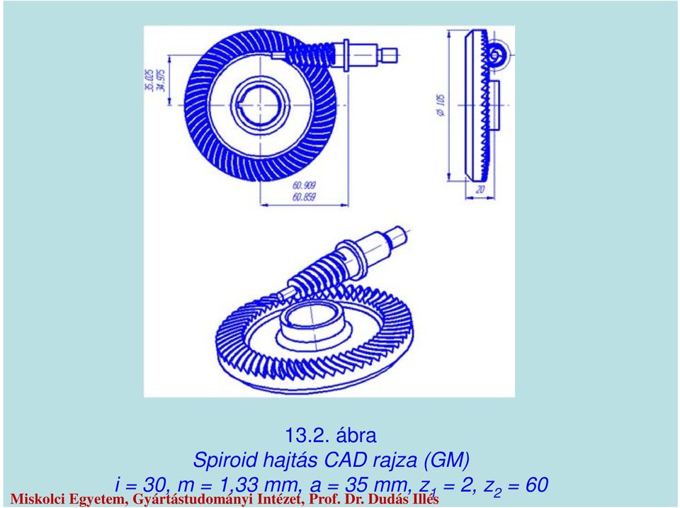 i = 30, m = 1,33 mm, a