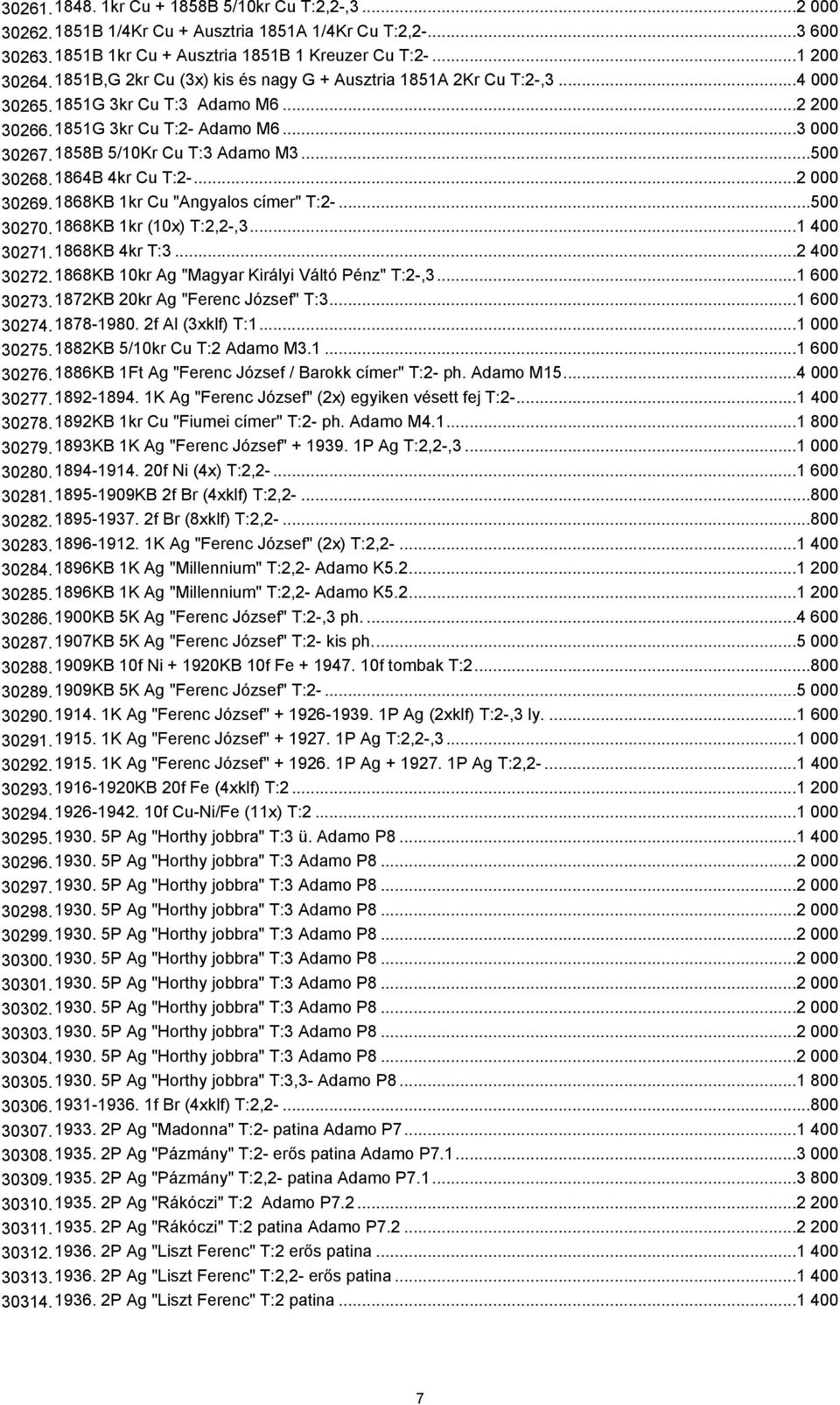 1864B 4kr Cu T:2-...2 000 30269.1868KB 1kr Cu "Angyalos címer" T:2-...500 30270.1868KB 1kr (10x) T:2,2-,3...1 400 30271.1868KB 4kr T:3...2 400 30272.1868KB 10kr Ag "Magyar Királyi Váltó Pénz" T:2-,3.