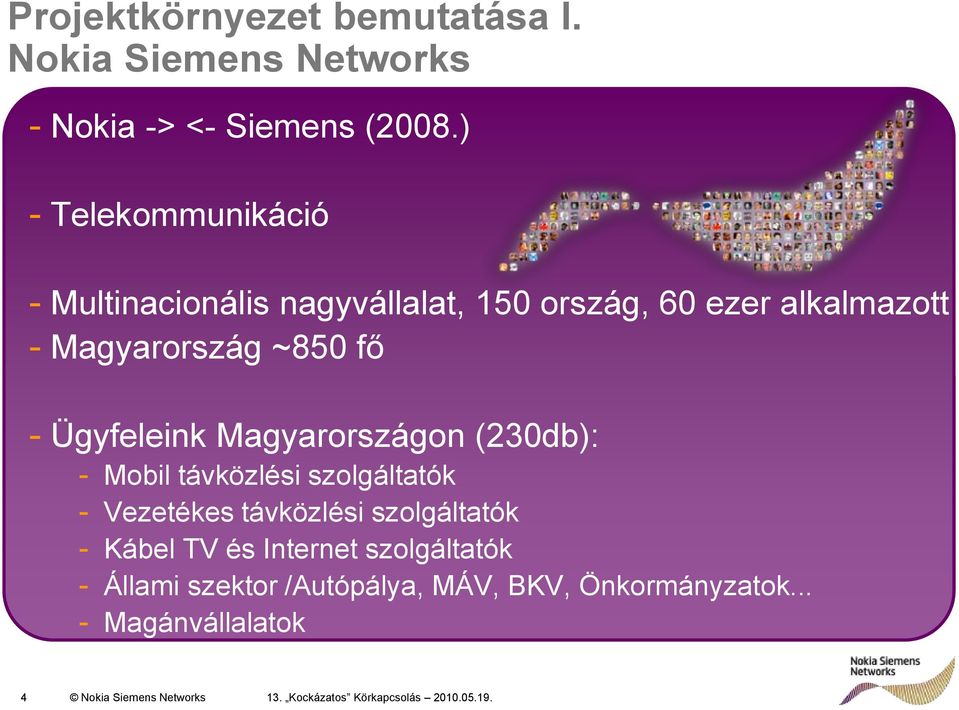 Ügyfeleink Magyarországon (230db): - Mobil távközlési szolgáltatók - Vezetékes távközlési szolgáltatók - Kábel TV és