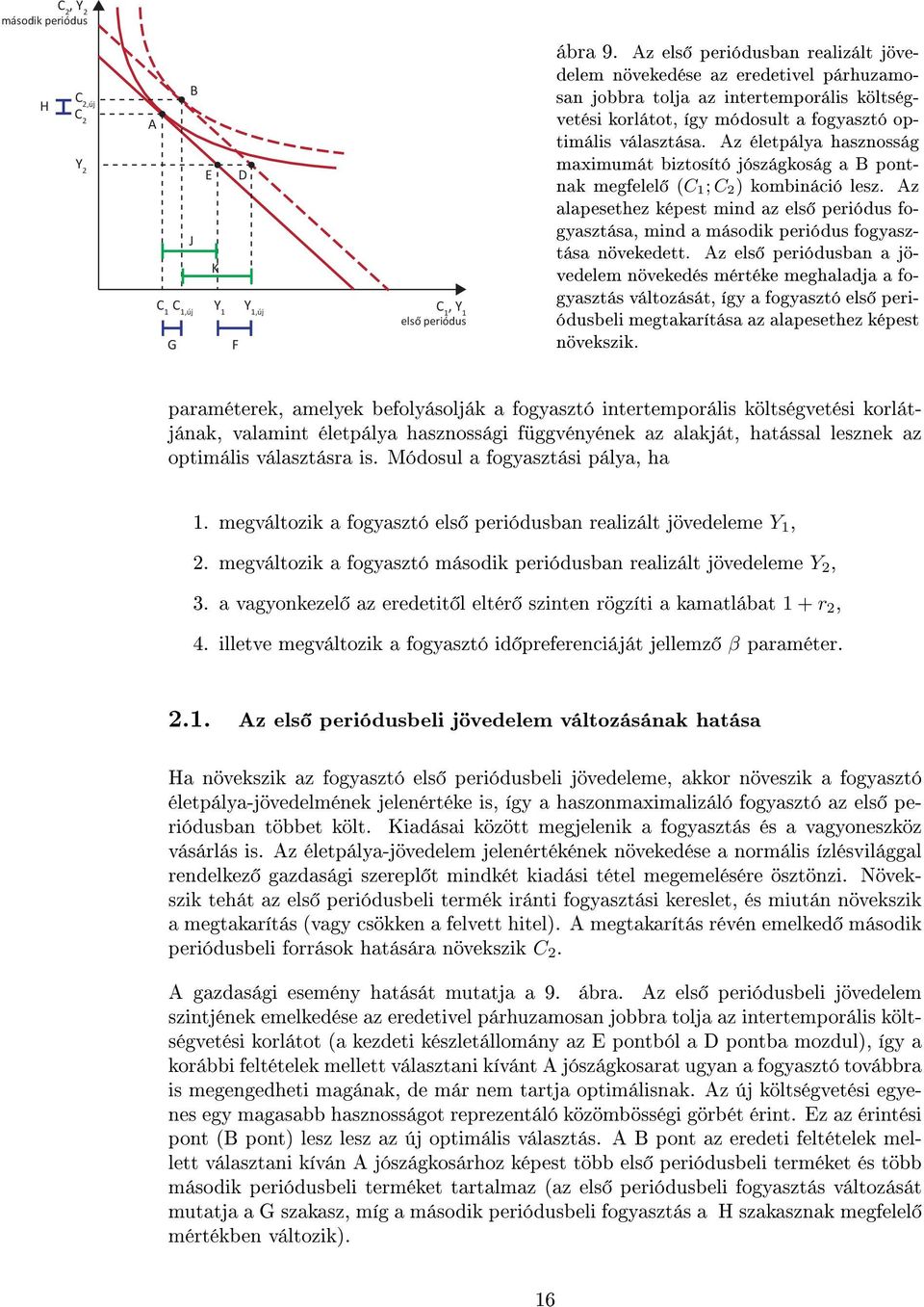 Az életpálya hasznosság maximumát biztosító jószágkoság a B pontnak megfelel (; C 2) kombináció lesz.