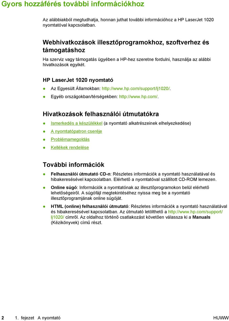 HP LaserJet 1020 Felhasználói kézikönyv - PDF Free Download
