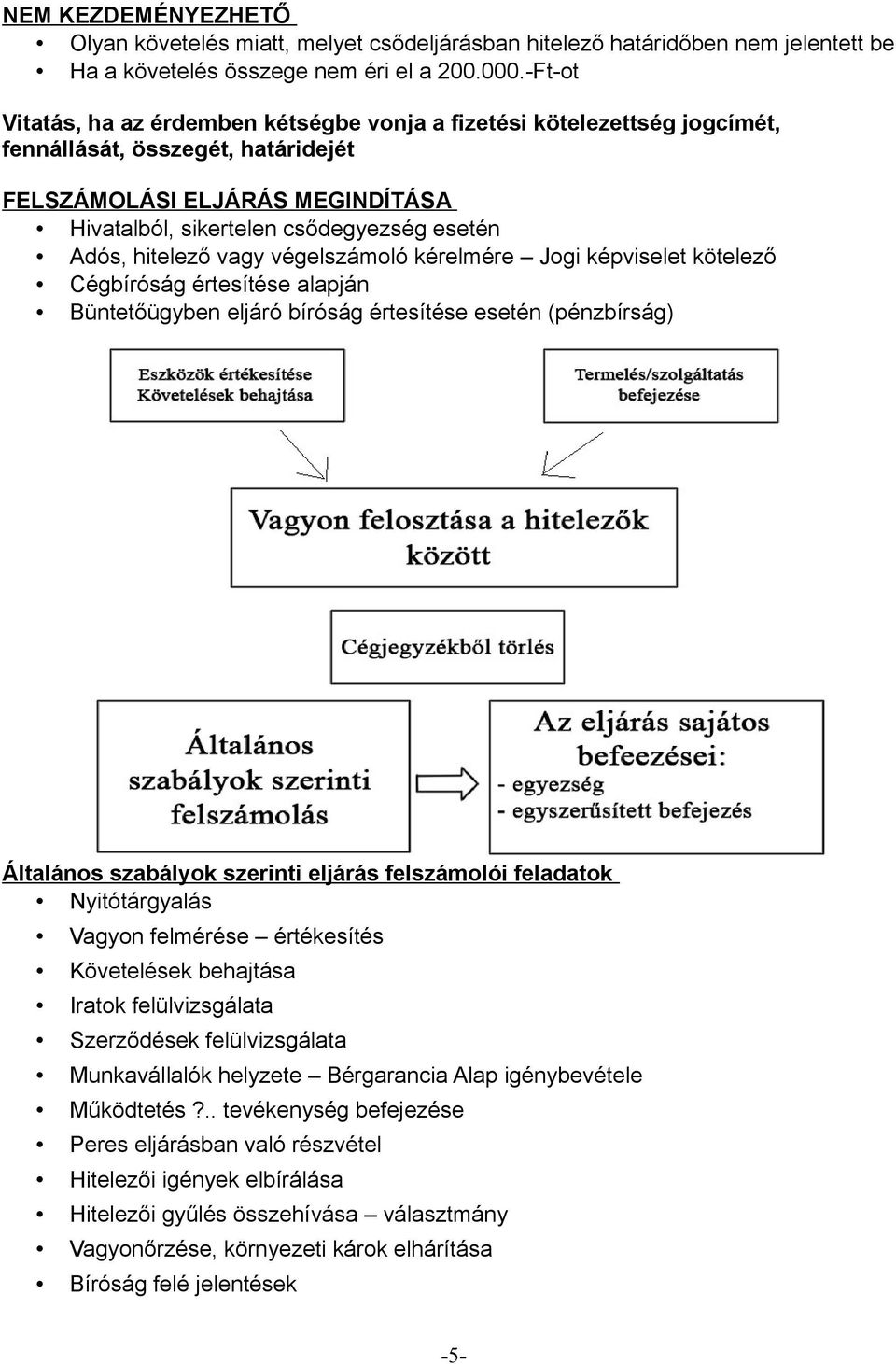 hitelező vagy végelszámoló kérelmére Jogi képviselet kötelező Cégbíróság értesítése alapján Büntetőügyben eljáró bíróság értesítése esetén (pénzbírság) Általános szabályok szerinti eljárás