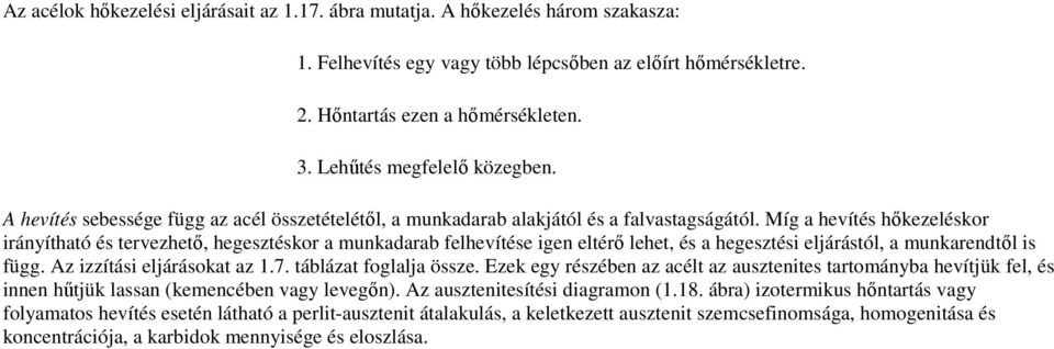 Míg a hevítés hőkezeléskor irányítható és tervezhető, hegesztéskor a munkadarab felhevítése igen eltérő lehet, és a hegesztési eljárástól, a munkarendtől is függ. Az izzítási eljárásokat az 1.7.