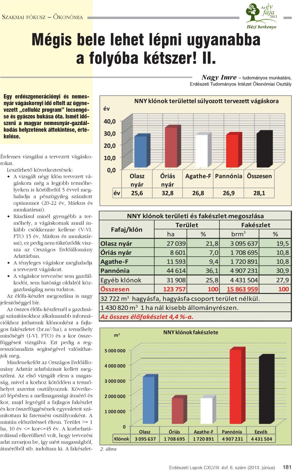 Ismét idõszerû a magyar nemesnyár-gazdálkodás helyzetének áttekintése, értékelése.
