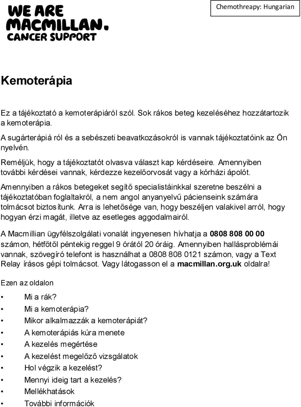 Chemothreapy: Hungarian. Kemoterápia - PDF Free Download