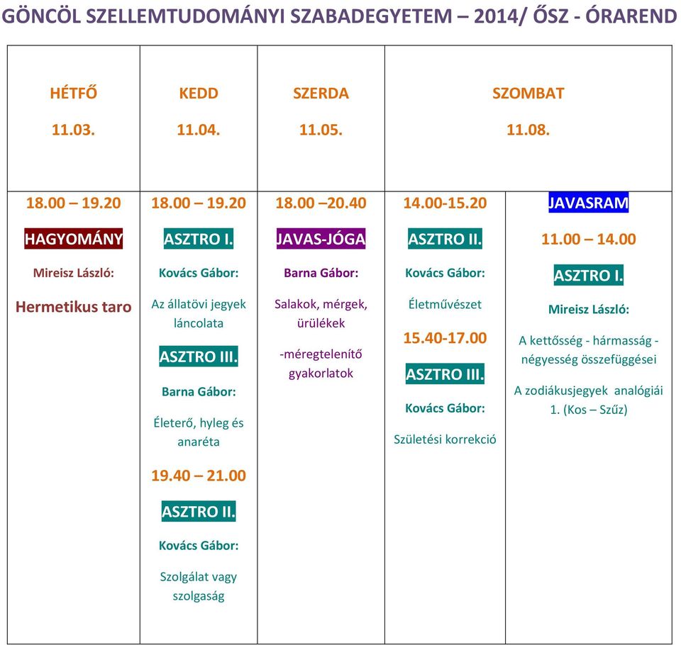 ürülékek -méregtelenítő gyakorlatok Életművészet 15.40-17.