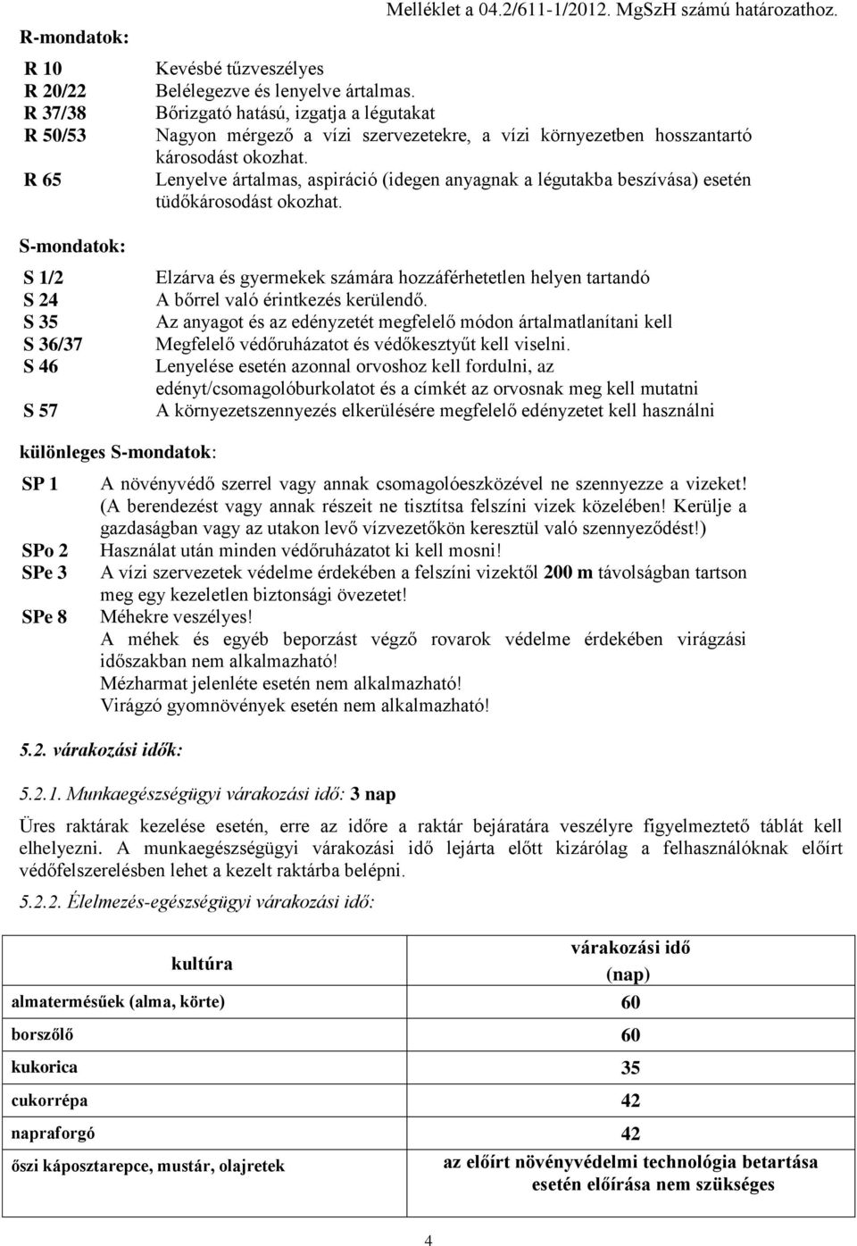 Lenyelve ártalmas, aspiráció (idegen anyagnak a légutakba beszívása) esetén tüdőkárosodást okozhat. Elzárva és gyermekek számára hozzáférhetetlen helyen tartandó A bőrrel való érintkezés kerülendő.