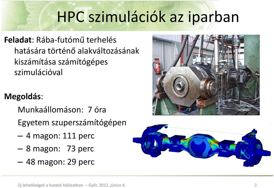 szimulációval Megoldás: Munkaállomáson: 7 óra Egyetem