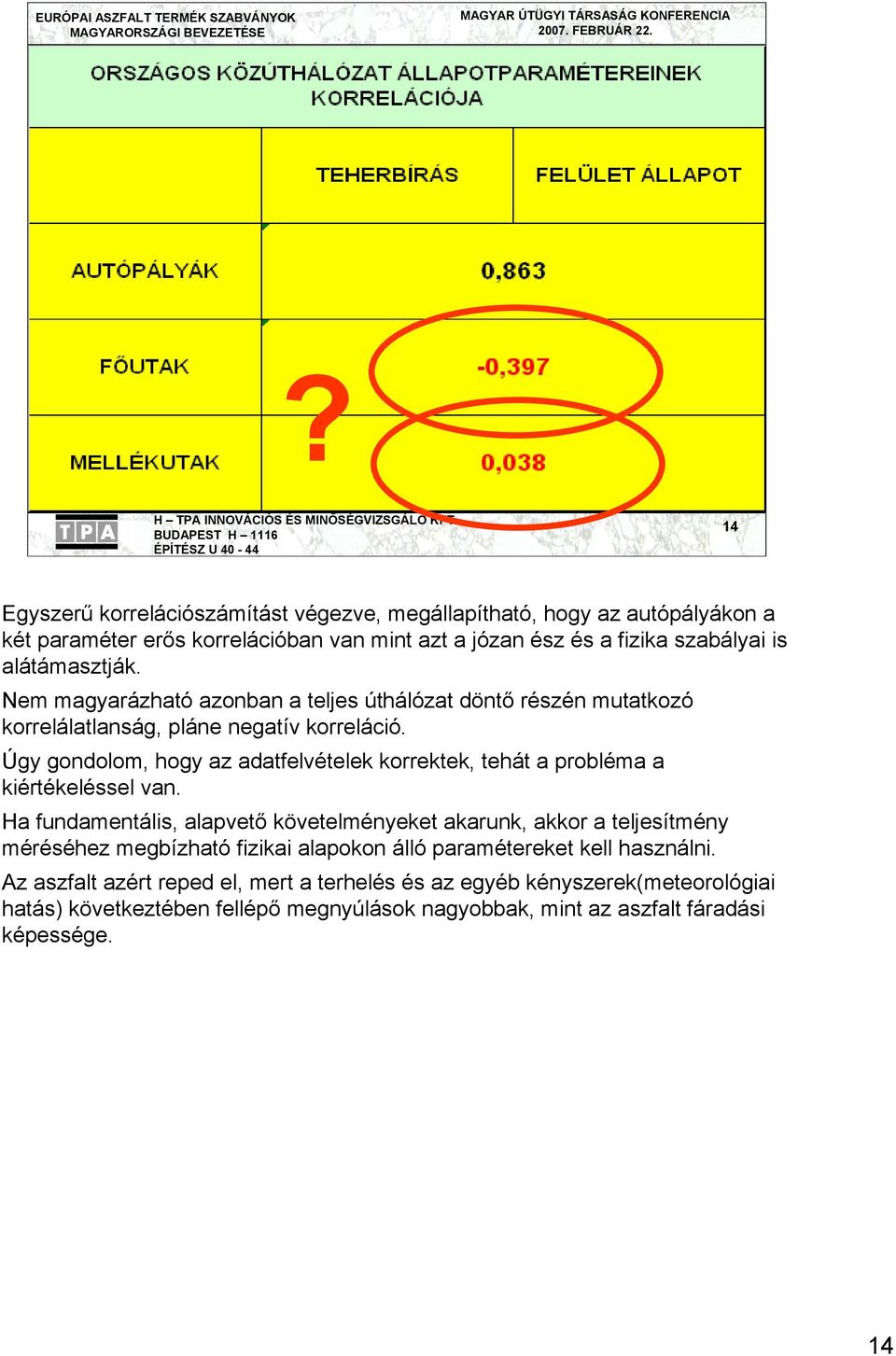 Úgy gondolom, hogy az adatfelvételek korrektek, tehát a probléma a kiértékeléssel van.