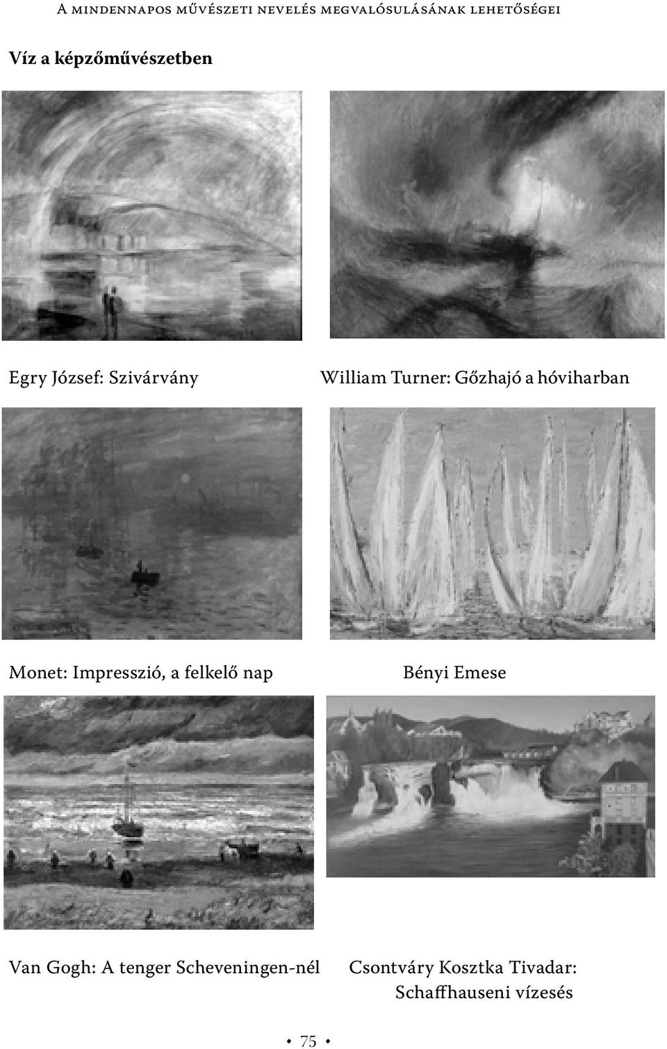 hóviharban Monet: Impresszió, a felkelő nap Bényi Emese Van Gogh: A