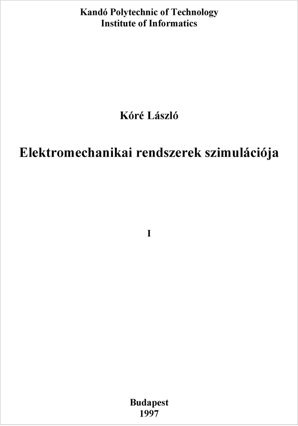 László Elektromechanikai