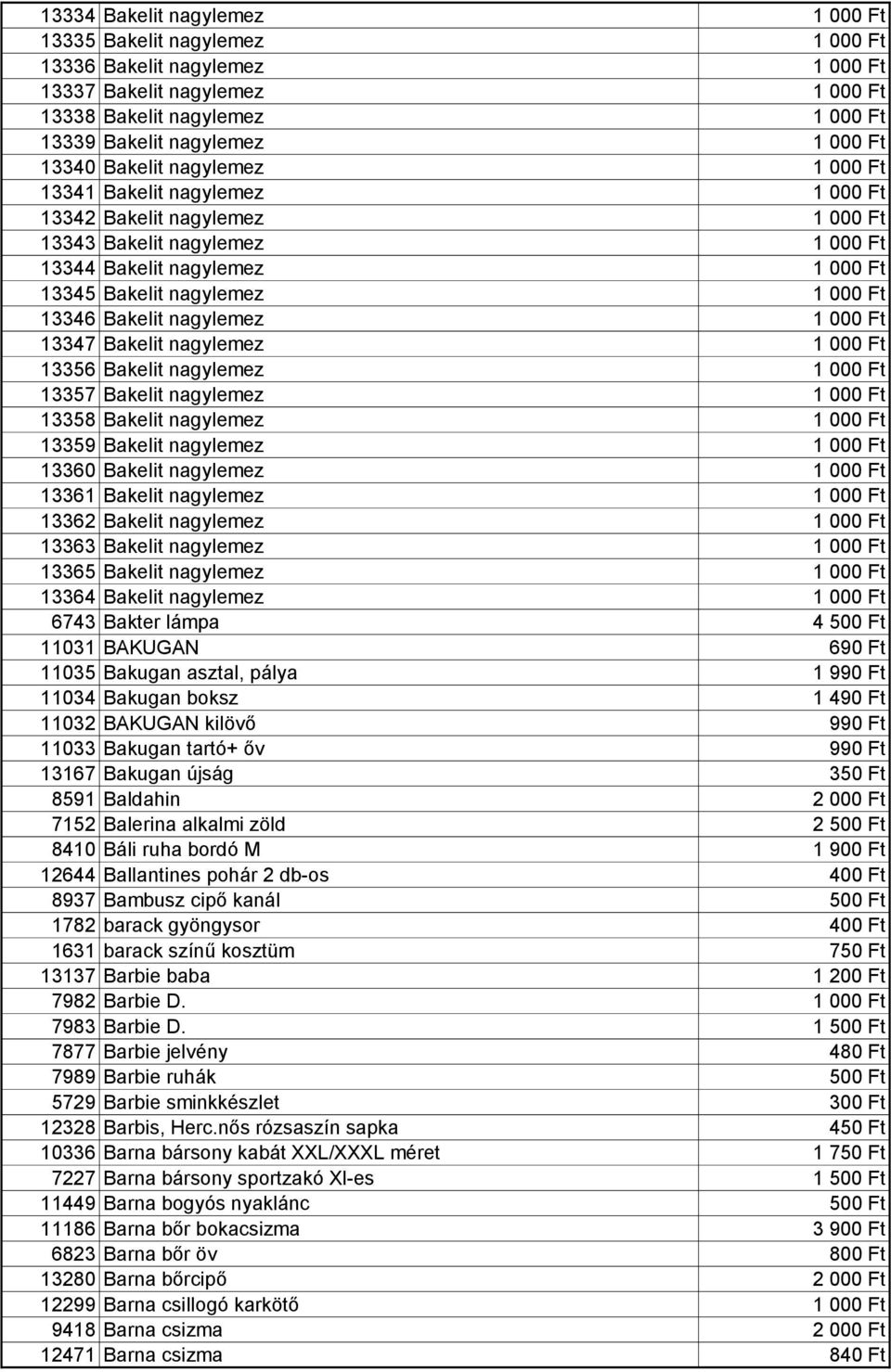 13346 Bakelit nagylemez 1 000 Ft 13347 Bakelit nagylemez 1 000 Ft 13356 Bakelit nagylemez 1 000 Ft 13357 Bakelit nagylemez 1 000 Ft 13358 Bakelit nagylemez 1 000 Ft 13359 Bakelit nagylemez 1 000 Ft