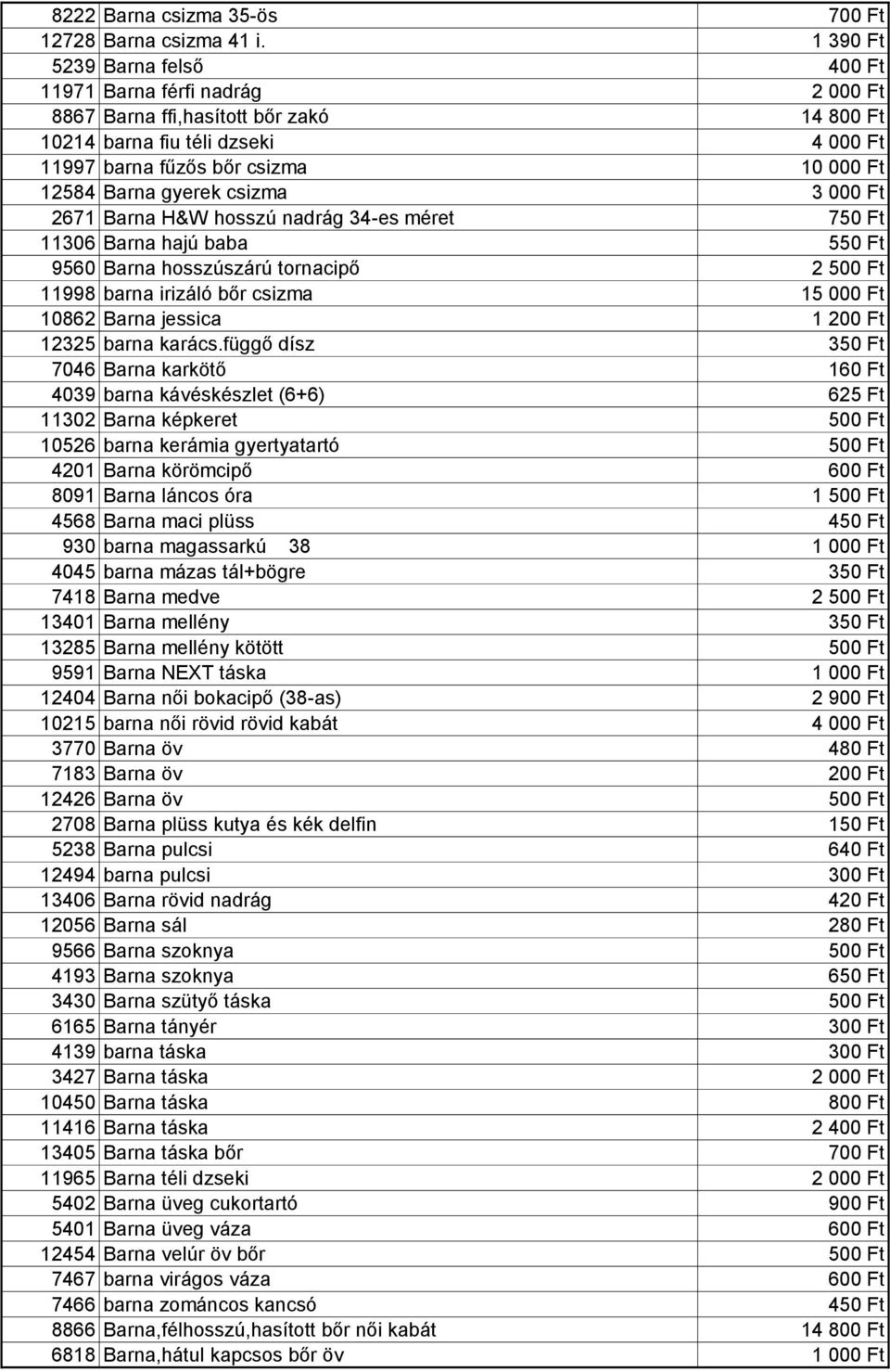 12371 Bordó csizma 36-os Ft 7495 jégkockatartó csipesszel 500 Ft johny  walker pohár 2 db-os 400 Ft 7956 "Deszkás" cipő Ft 3006 Fog - PDF Free  Download