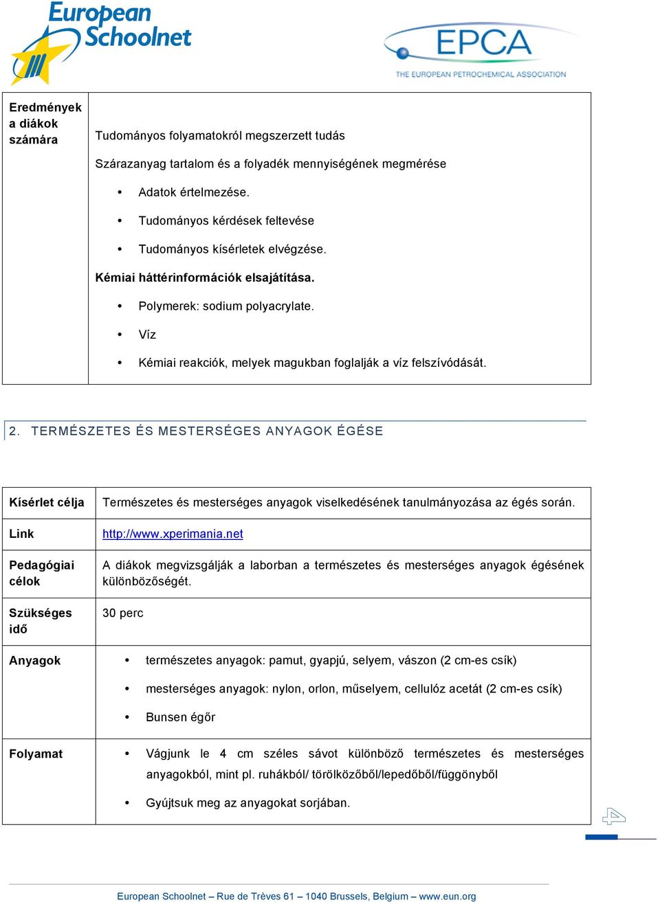 Víz Kémiai reakciók, melyek magukban foglalják a víz felszívódását. 2.