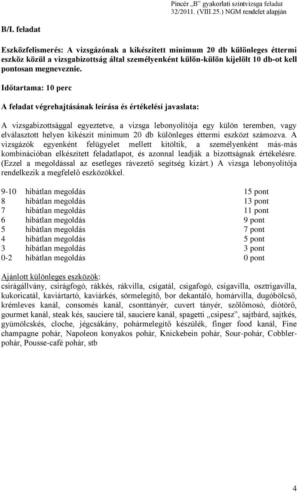 db különleges éttermi eszközt számozva.