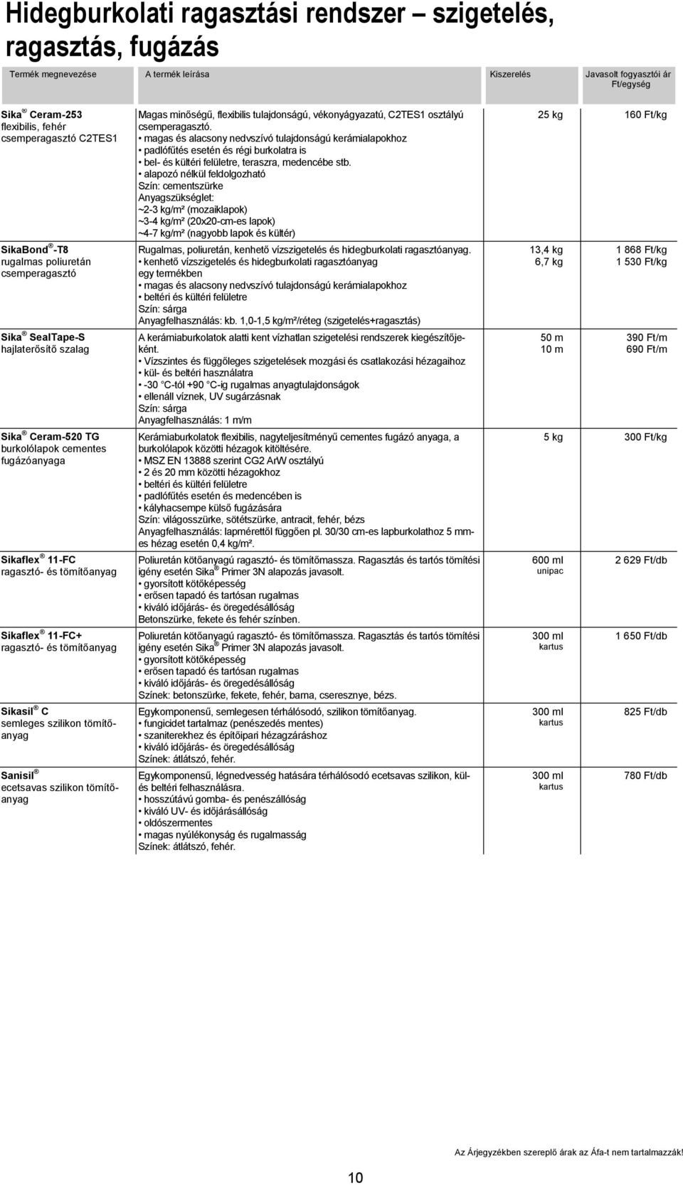 szilikon tömítőanyag Magas minőségű, flexibilis tulajdonságú, vékonyágyazatú, C2TES1 osztályú csemperagasztó.