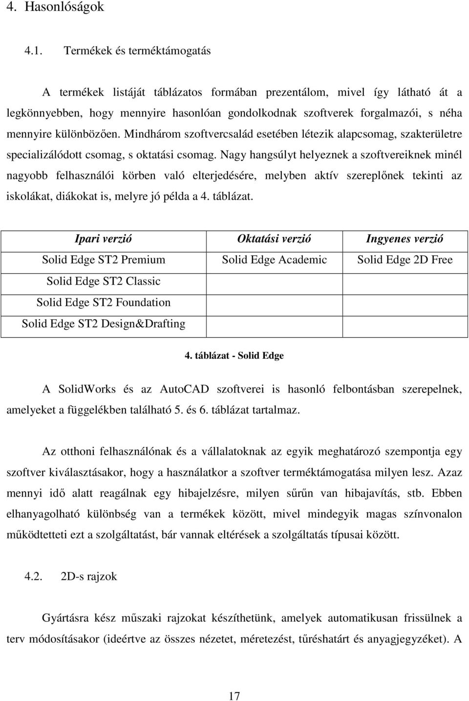 különbözően. Mindhárom szoftvercsalád esetében létezik alapcsomag, szakterületre specializálódott csomag, s oktatási csomag.