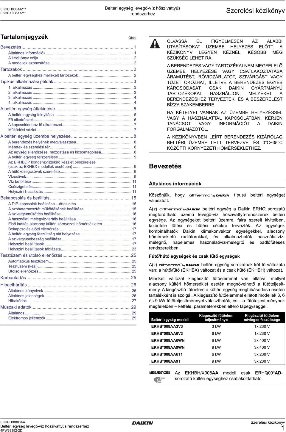 .. 5 Fő alkatrészek... 6 A kapcsolódoboz fő alkatrészei... 7 Működési vázlat... 7 A beltéri egység üzembe helyezése...8 A berendezés helyének megválasztása... 8 Méretek és szerelési tér.