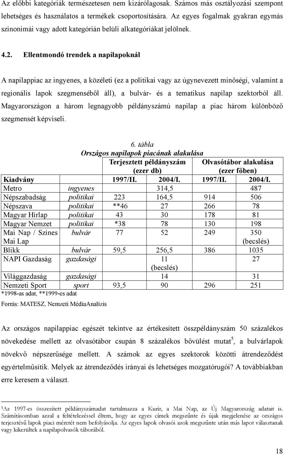 Ellentmondó trendek a napilapoknál A napilappiac az ingyenes, a közéleti (ez a politikai vagy az úgynevezett minőségi, valamint a regionális lapok szegmenséből áll), a bulvár- és a tematikus napilap
