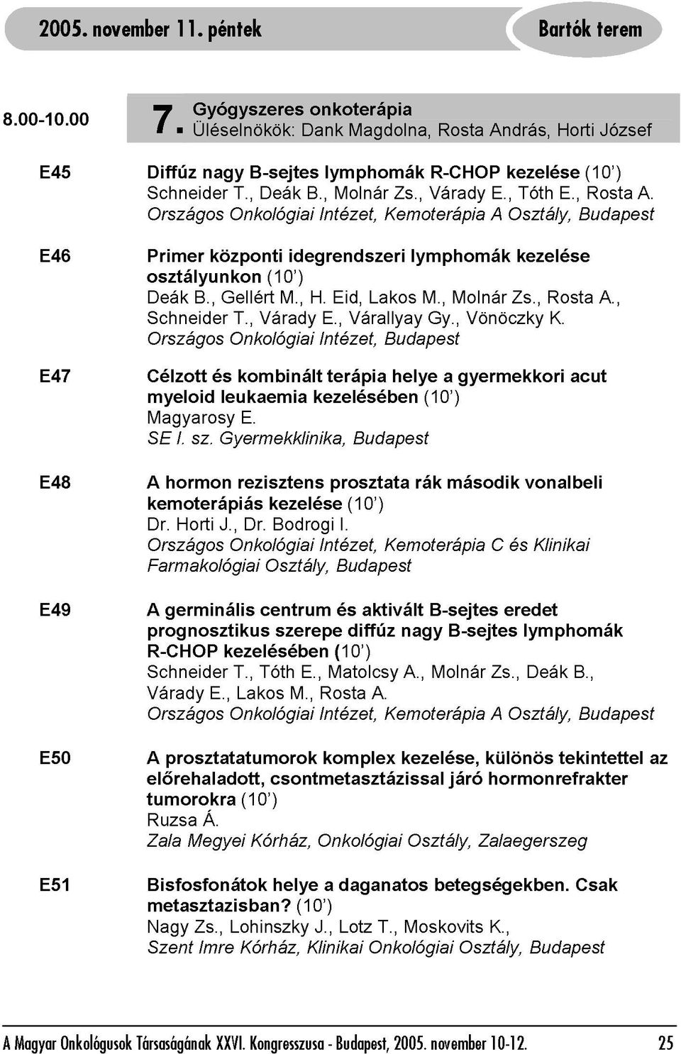 , Rosta A. myeloid Deák Országos B., központi és leukaemia Gellért Onkológiai T., kombinált Várady (10 ) M., idegrendszeri H. kezelésében Intézet, E.