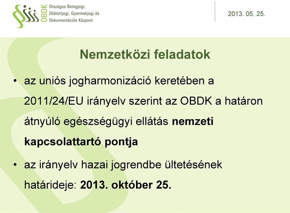 egészségügyi ellátás nemzeti kapcsolattartó pontja az