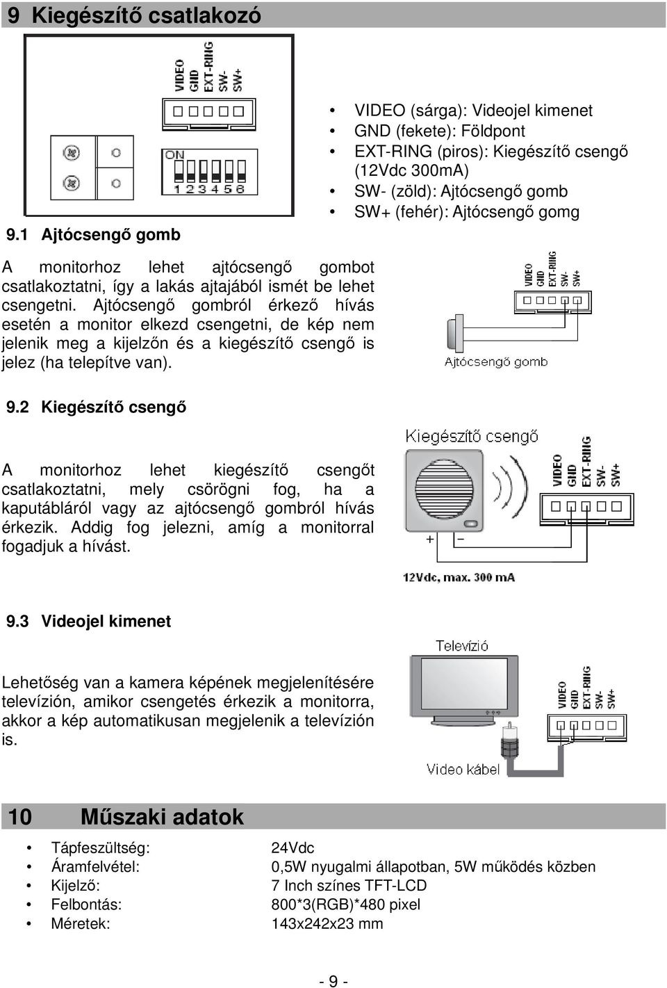 ajtócsengő gombot csatlakoztatni, így a lakás ajtajából ismét be lehet csengetni.