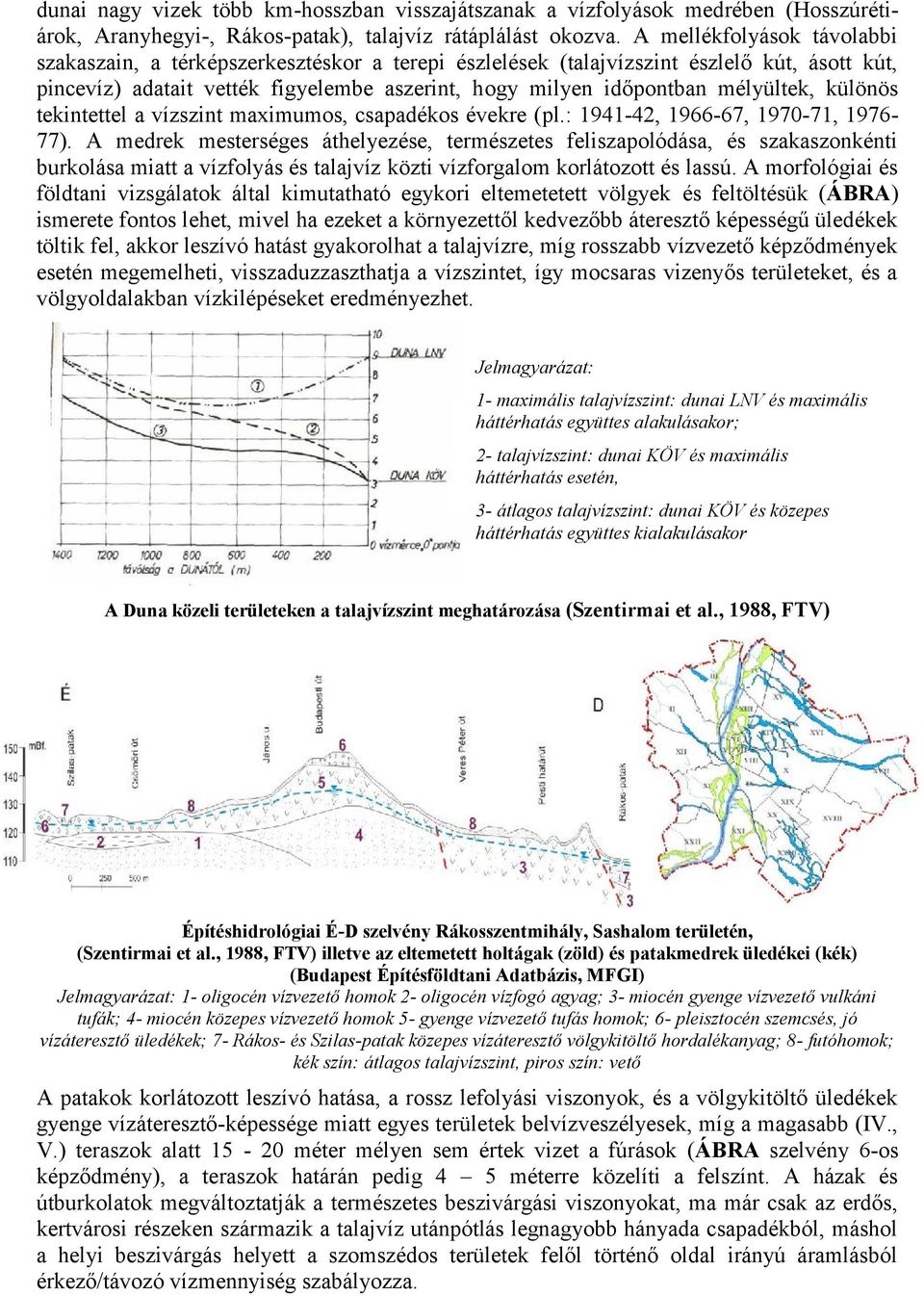 mélyültek, különös tekintettel a vízszint maximumos, csapadékos évekre (pl.: 1941-42, 1966-67, 1970-71, 1976-77).