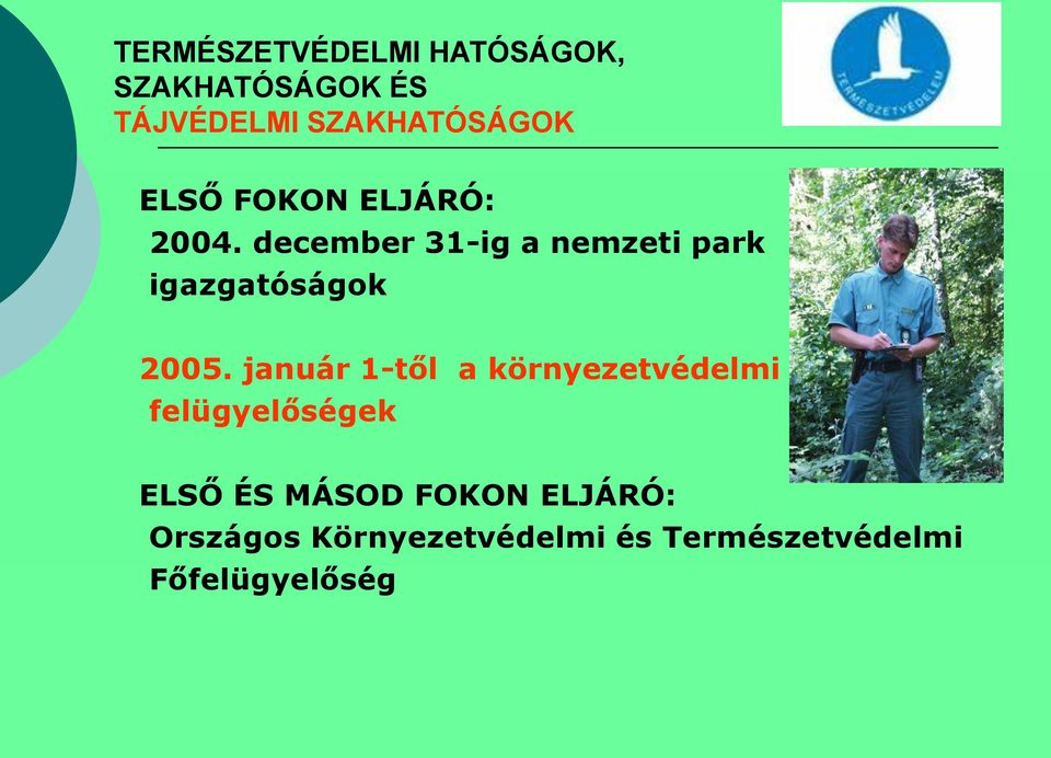 december 31-ig a nemzeti park igazgatóságok 2005.